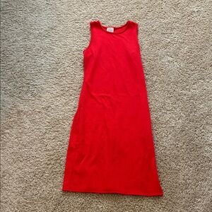 Sleeveless Red Midi Dress